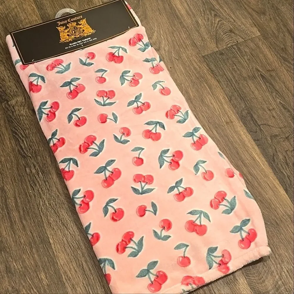 Juicy Couture‎ Cherries Plush Pet Throw Blanket